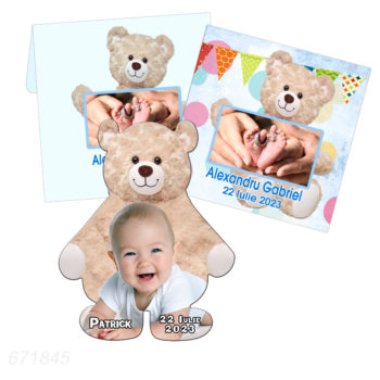 Invitatii Botez Baiat Ursulet - Invitatii Botez Magnetice