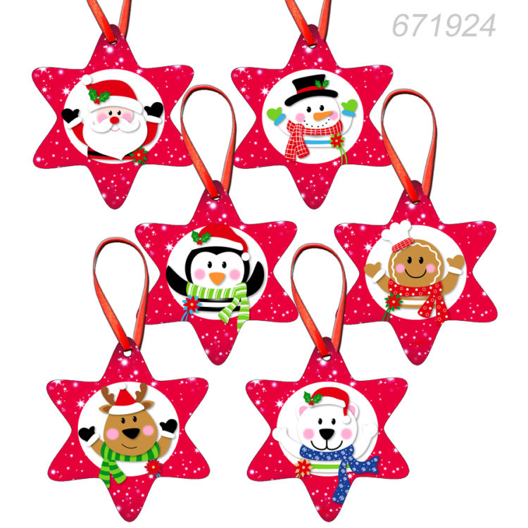 Globuri ornamente decoratiuni forma stea set 6 bucati
