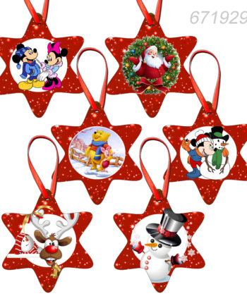Ornamente brad forma stea set 6 bucati