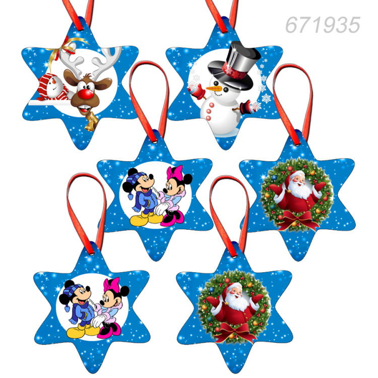 Ornamente brad forma stea set 6 bucati