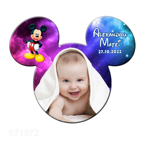 Magnet Mickey marturie botez, model fantezie stelute