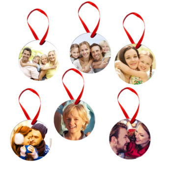 Set de 6 globuri personalizate cu poze de familie, cuplu si copii