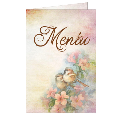 Meniu nunta vintage floral