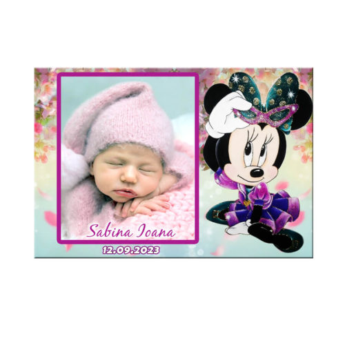 Magnet Minnie 9.5cmx6.5cm, culoare mov-lila