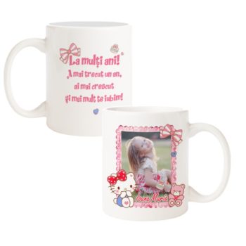 cana personalizata hello kitty cu poza si text