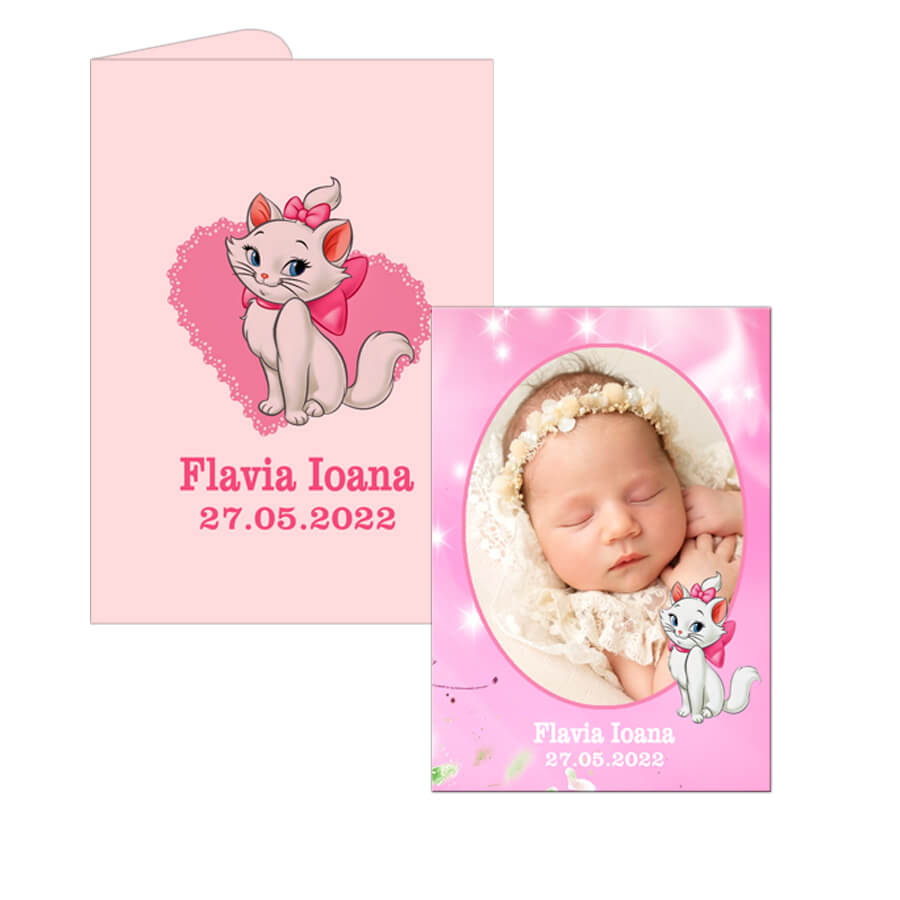 Invitatie botez pisica Marie Invitatii pentru botez personalizate