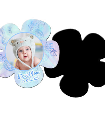 Marturii botez magnet floare bleu