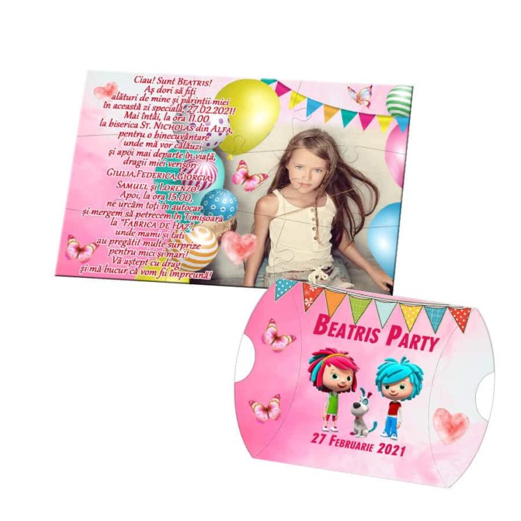 Invitatie puzzle botez sau aniversare
