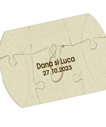 Invitatie vintage pentru nunta puzzle 12 piese, invitatie tip joc puzzle