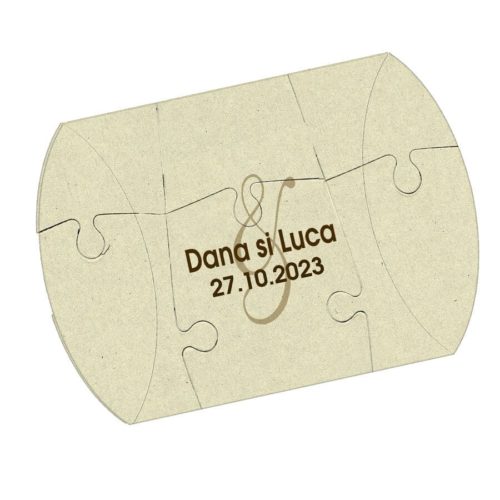 Invitatie vintage pentru nunta puzzle 12 piese, invitatie tip joc puzzle