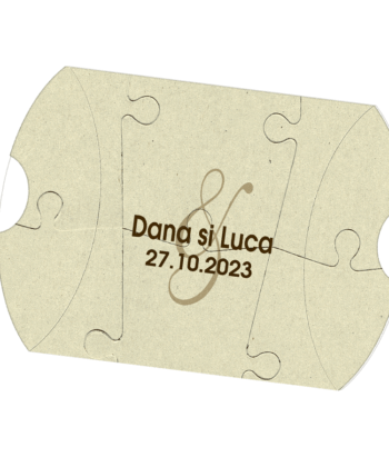 Invitatie vintage pentru nunta puzzle 12 piese, invitatie tip joc puzzle