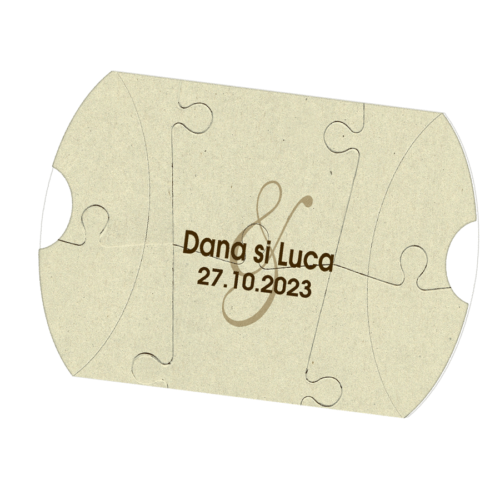 Invitatie vintage pentru nunta puzzle 12 piese, invitatie tip joc puzzle