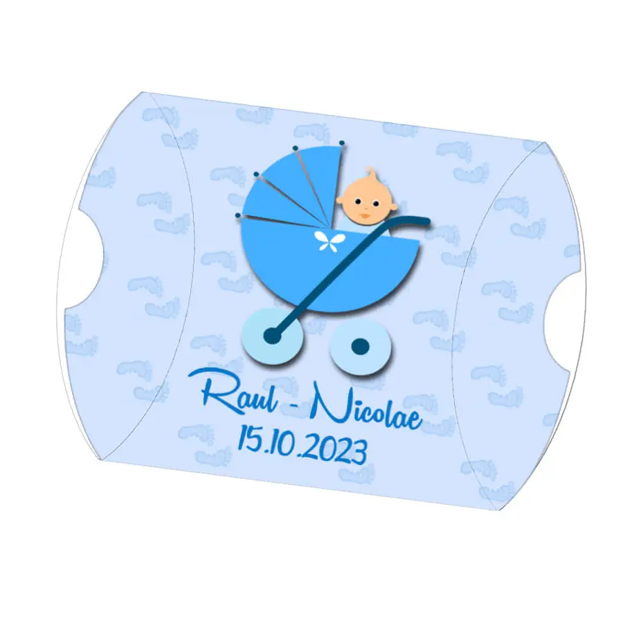 Invitatie puzzle botez, trenulet si carucior bebe, nuanta bleu-albastru 3 Invitatie puzzle botez, trenulet si carucior bebe, nuanta bleu-albastru