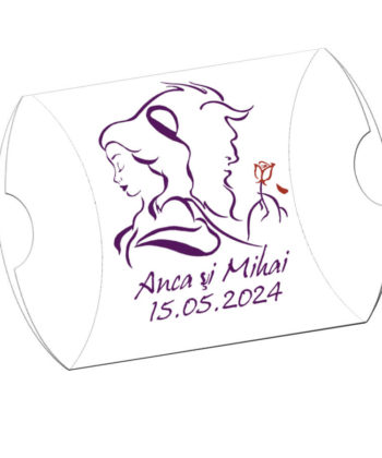 Invitatie pentru nunta puzzle 12 piese, tema Frumoasa si Bestia