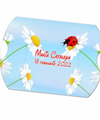 Invitatie botez cu buburuze puzzle 12 piese, invitatie tip joc puzzle