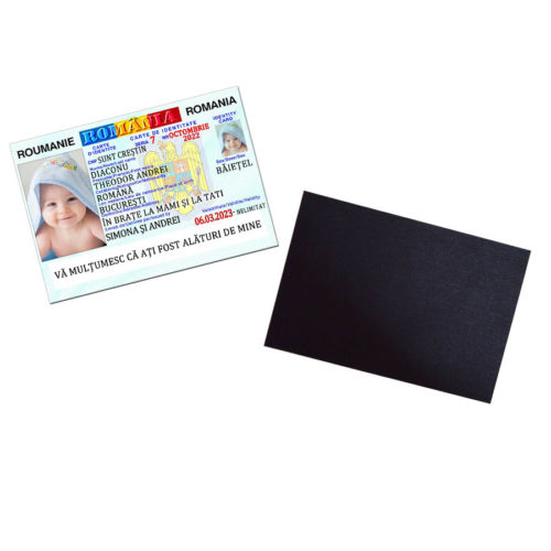 Marturie botez tip buletin, carte de identitate baby