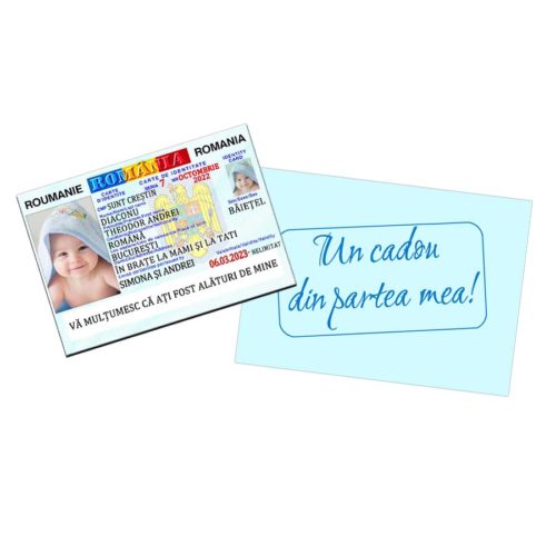 Marturie botez tip buletin, carte de identitate baby