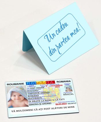 Marturie botez tip buletin, carte de identitate baby