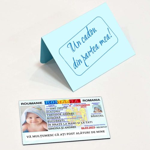 Marturie botez tip buletin, carte de identitate baby