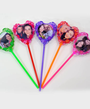 Set 5 MINI baloane forma inima, personalizate cu fotografii