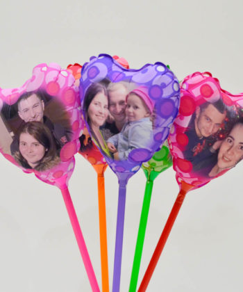 Set 5 MINI baloane forma inima, personalizate cu fotografii