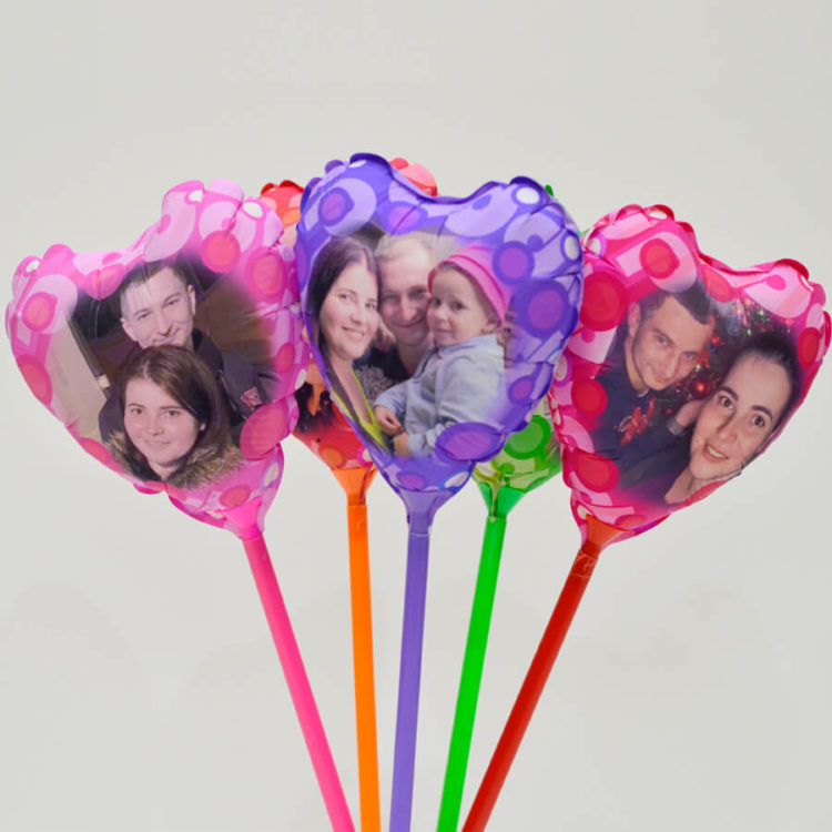 Set 5 MINI baloane forma inima, personalizate cu fotografii