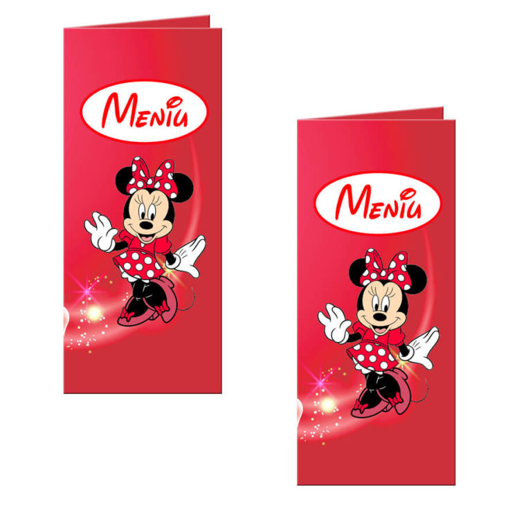Meniu botez Minnie Mouse culoare rosie
