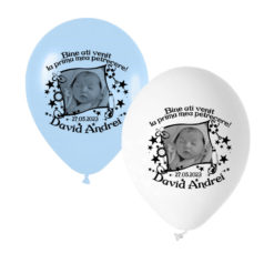Set 12 baloane personalizate cu fotografie tematica botez
