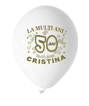 Baloane albe aniversare 50 ani