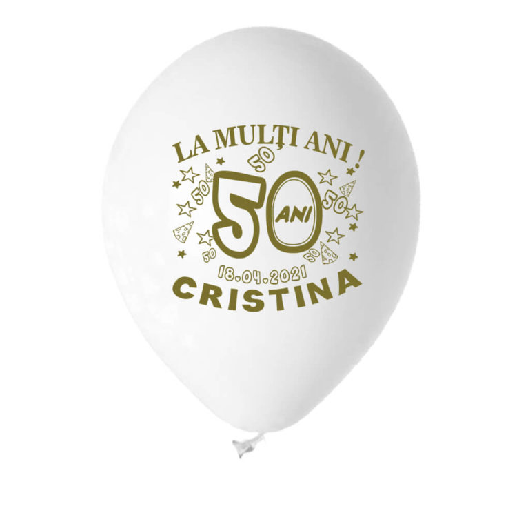 Baloane albe aniversare 50 ani
