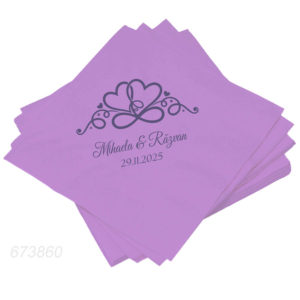 Servetele lila personalizate infinit doua inimi