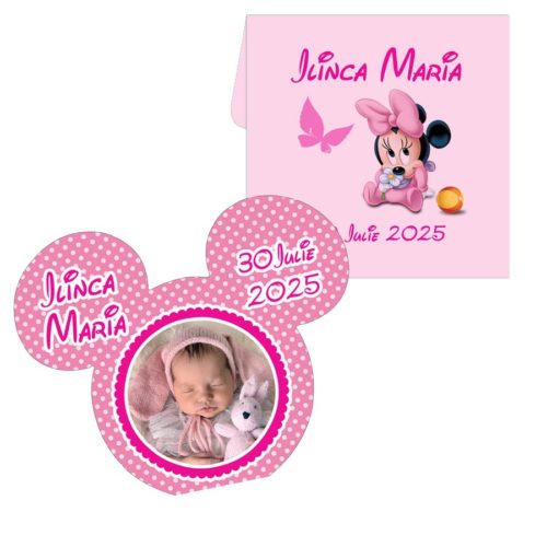 Invitatie Minnie Mouse plic roz