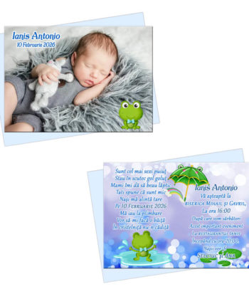 Invitatii botez broscuta vesela