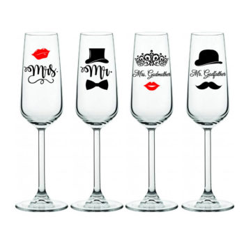 set 4 pahare nunta mr mrs fara personalizare model 670233
