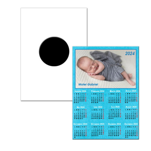 Calendar magnetic 2024 albastru