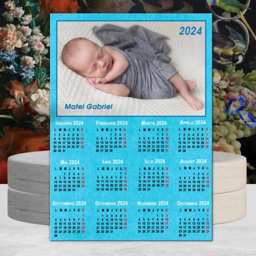 Calendar magnetic 2024 albastru