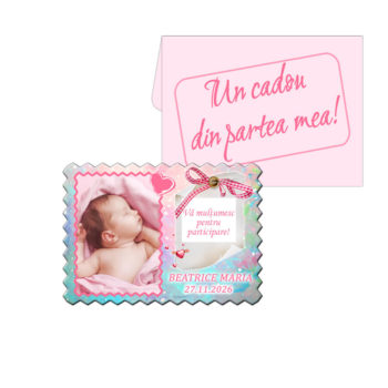 Marturii botez magnet roz fetita - Marturii magnetice botez
