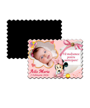 Marturii botez magneti forma biscuit Minnie