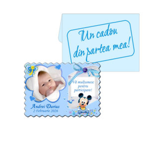 Marturii Botez Baiat Personalizate - Magneti Botez Mickey Mouse - Marturii Botez Baiat - Marturii Botez Mickey Mouse