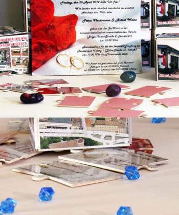 Invitatii nunta puzzle
