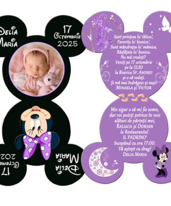 Invitatie botez Minnie Mouse mov