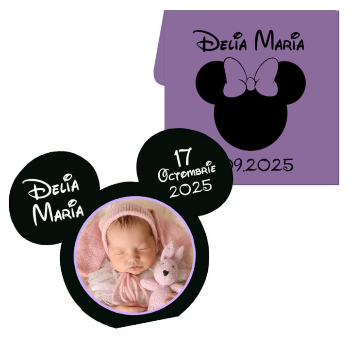 Invitatie botez Minnie Mouse mov