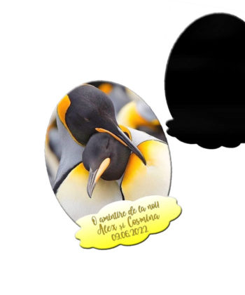Marturii nunta pinguini, plicuri crem incluse