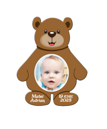 Marturie botez ursulet brun cu plic inclus