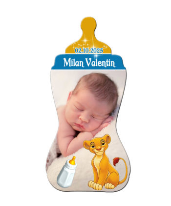 Marturii botez Lion King Simba magneti biberon
