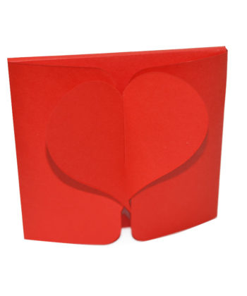 Cutiute forma inima, culoare rosie