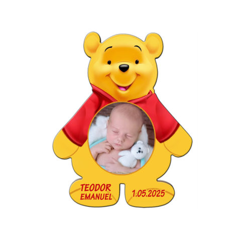 Marturie botez ursulet Winnie The Pooh cu plic inclus