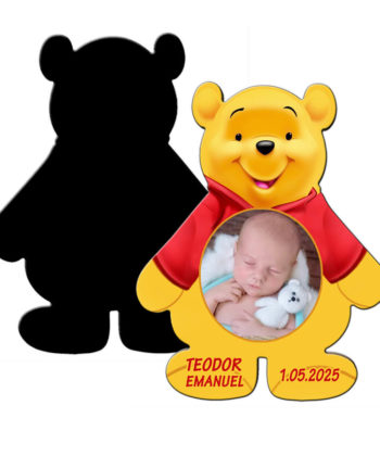 Marturie botez ursulet Winnie The Pooh cu plic inclus