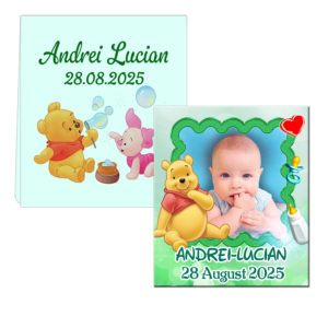Marturii Botez Magnet Winnie The Pooh, 7 cm x 6.5 cm