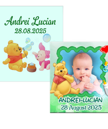 Marturii Botez Magnet Winnie The Pooh, 7 cm x 6.5 cm